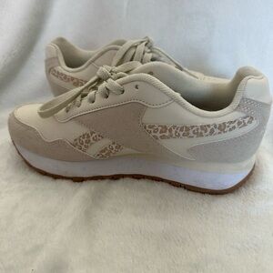 Stylish Cream Sneakers leopard print Reebox